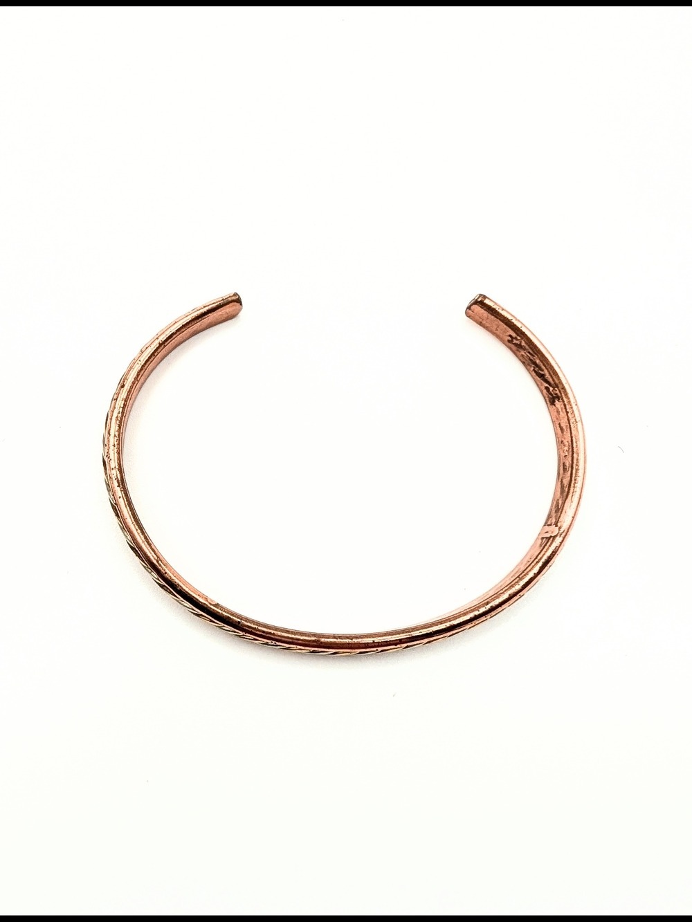 Vintage Copper Twisted Cable Cuff Bracelet Artisan Signed - Picture 2 of 5